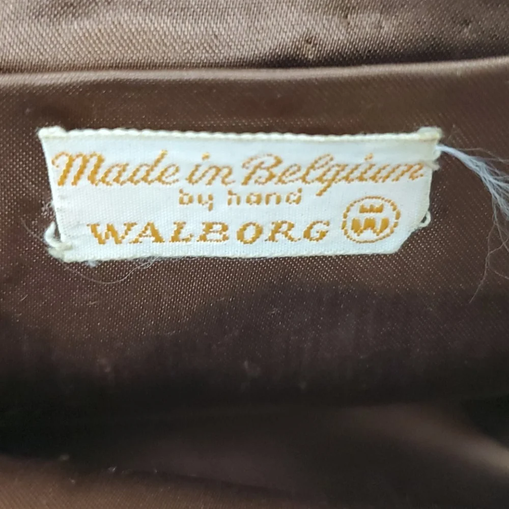 Vintage Walborg beaded brown purse bag